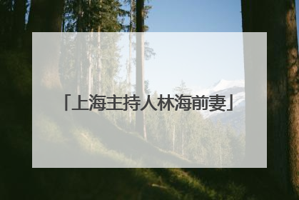 上海主持人林海前妻