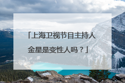 上海卫视节目主持人金星是变性人吗？
