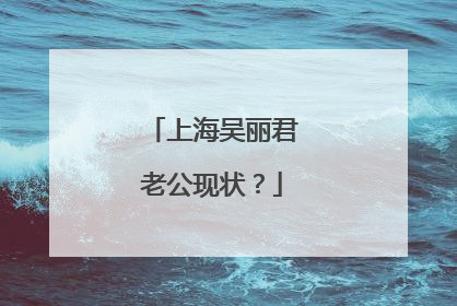 上海吴丽君老公现状?