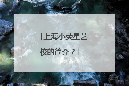 上海小荧星艺校的简介?
