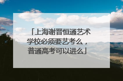 上海谢晋恒通艺术学校必须要艺考么,普通高考可以进么