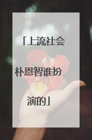 上流社会朴恩智谁扮演的