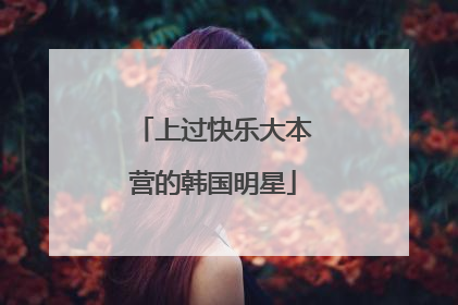 上过快乐大本营的韩国明星