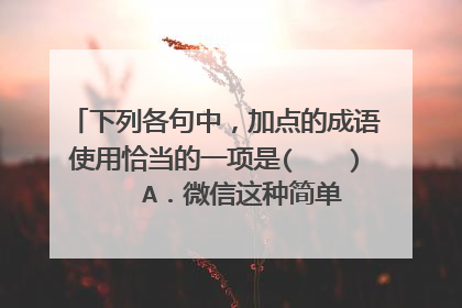 下列各句中，加点的成语使用恰当的一项是(　　)    A．微信这种简单时尚的拜年方式颇受80后、90后等年轻