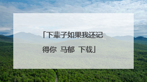 下辈子如果我还记得你 马郁 下载
