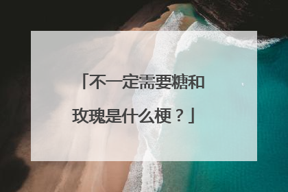 不一定需要糖和玫瑰是什么梗?