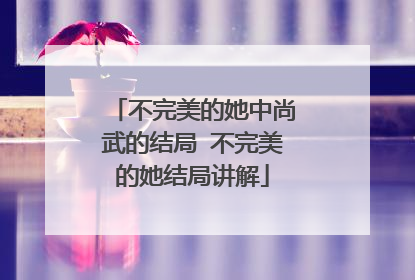 不完美的她中尚武的结局 不完美的她结局讲解