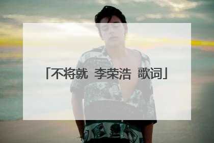 不将就 李荣浩 歌词