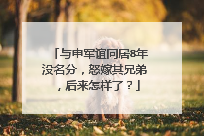 与申军谊同居8年没名分，怒嫁其兄弟，后来怎样了？