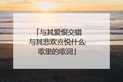 与其爱恨交错 与其悲欢喜悦什么歌里的歌词