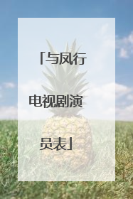 与凤行电视剧演员表