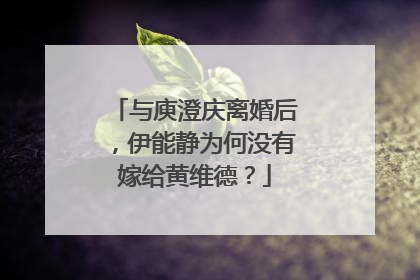 与庾澄庆离婚后,伊能静为何没有嫁给黄维德?