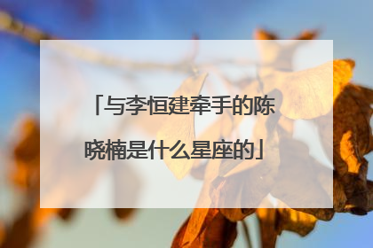 与李恒建牵手的陈晓楠是什么星座的