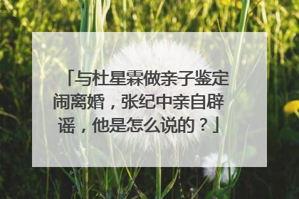 与杜星霖做亲子鉴定闹离婚，张纪中亲自辟谣，他是怎么说的？