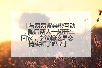 与易易紫亲密互动，随后两人一起开车回家，李汶翰这是恋情实锤了吗？