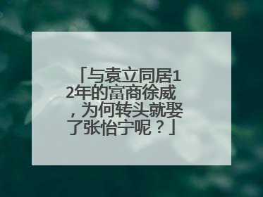 与袁立同居12年的富商徐威，为何转头就娶了张怡宁呢？