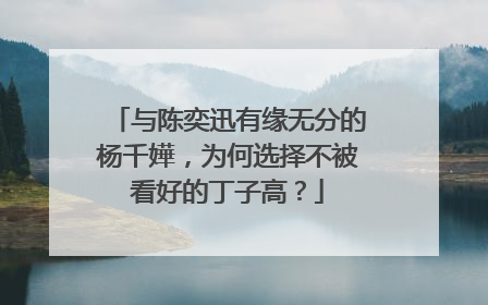 与陈奕迅有缘无分的杨千嬅，为何选择不被看好的丁子高？