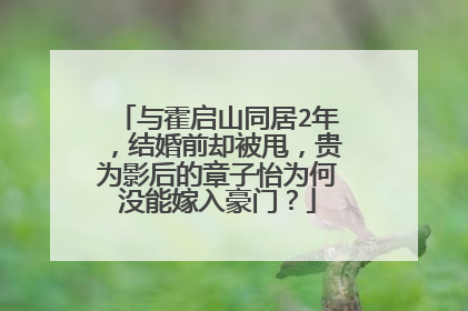 与霍启山同居2年,结婚前却被甩,贵为影后的章子怡为何没能嫁入豪门?