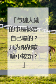 与魏大勋的事是杨幂自己曝的？只为跟胡歌暗中较劲？