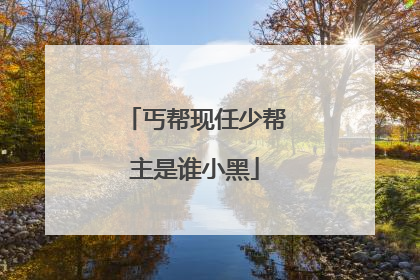 丐帮现任少帮主是谁小黑