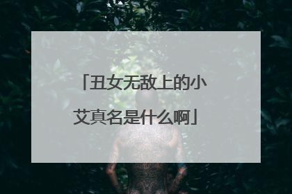 丑女无敌上的小艾真名是什么啊