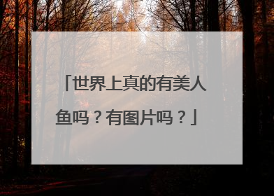 世界上真的有美人鱼吗？有图片吗？