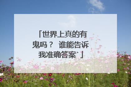 世界上真的有 鬼吗？ 谁能告诉我准确答案`