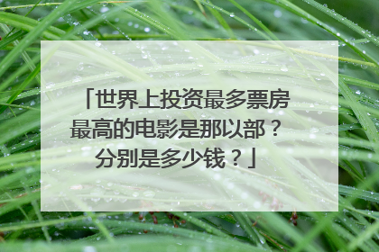 世界上投资最多票房最高的电影是那以部?分别是多少钱?