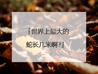 世界上最大的蛇长几米啊?