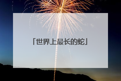 世界上最长的蛇