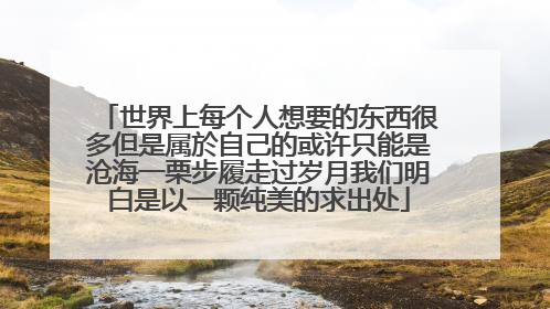世界上每个人想要的东西很多但是属於自己的或许只能是沧海一栗步履走过岁月我们明白是以一颗纯美的求出处
