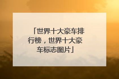世界十大豪车排行榜,世界十大豪车标志图片