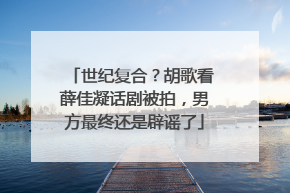 世纪复合?胡歌看薛佳凝话剧被拍,男方最终还是辟谣了