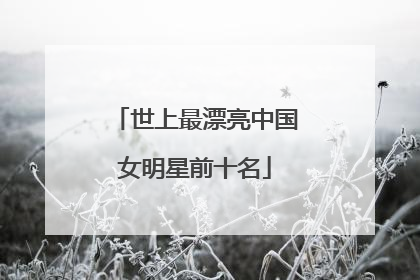 世上最漂亮中国女明星前十名