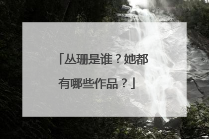 丛珊是谁?她都有哪些作品?
