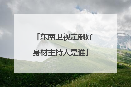 东南卫视定制好身材主持人是谁