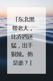 东北黑帮老大,比乔四还猛,出手狠辣。他是谁?