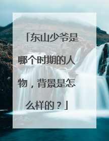 东山少爷是哪个时期的人物,背景是怎么样的?