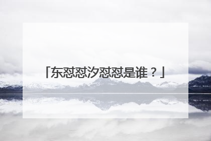 东怼怼汐怼怼是谁？