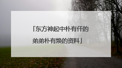 东方神起中朴有仟的弟弟朴有焕的资料