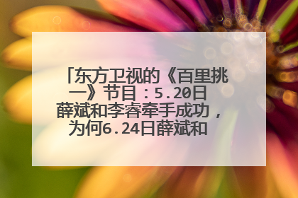 东方卫视的《百里挑一》节目：5.20日薛斌和李睿牵手成功，为何6.24日薛斌和文晓结婚。
