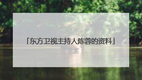 东方卫视主持人陈蓉的资料