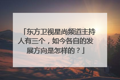 东方卫视星尚频道主持人有三个，如今各自的发展方向是怎样的？