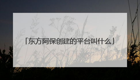 东方阿保创建的平台叫什么