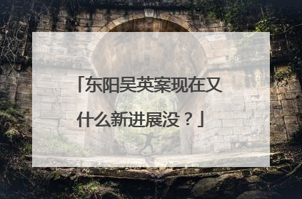 东阳吴英案现在又什么新进展没?