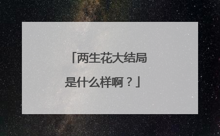 两生花大结局是什么样啊？