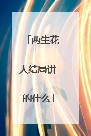 两生花大结局讲的什么