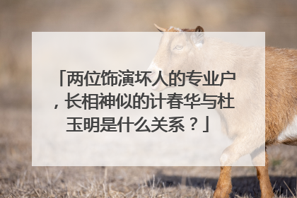 两位饰演坏人的专业户，长相神似的计春华与杜玉明是什么关系？