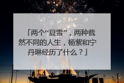 两个“夏雪”，两种截然不同的人生，杨紫和宁丹琳经历了什么？