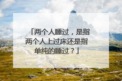 两个人睡过,是指两个人上过床还是指单纯的睡过?